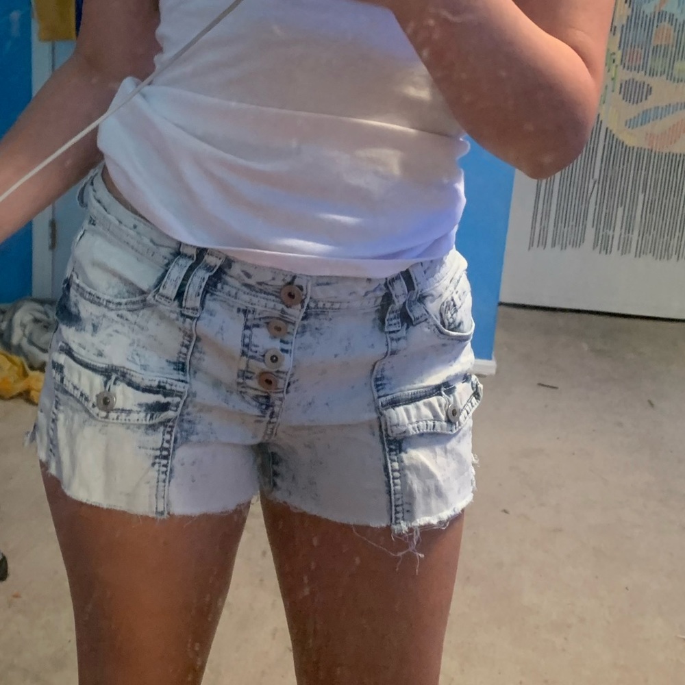 Blue and white shorts